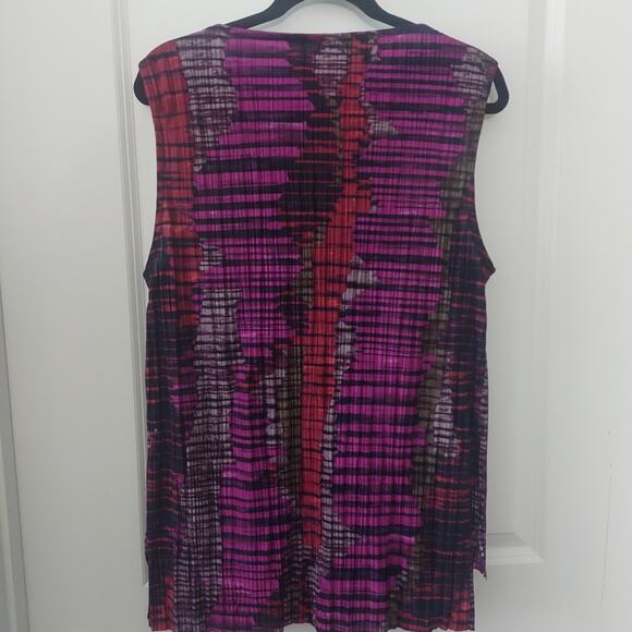 CATHERINE MALANDRINO Purple Red Soft Crinkle Top Shirt Size L - Picture 2 of 4